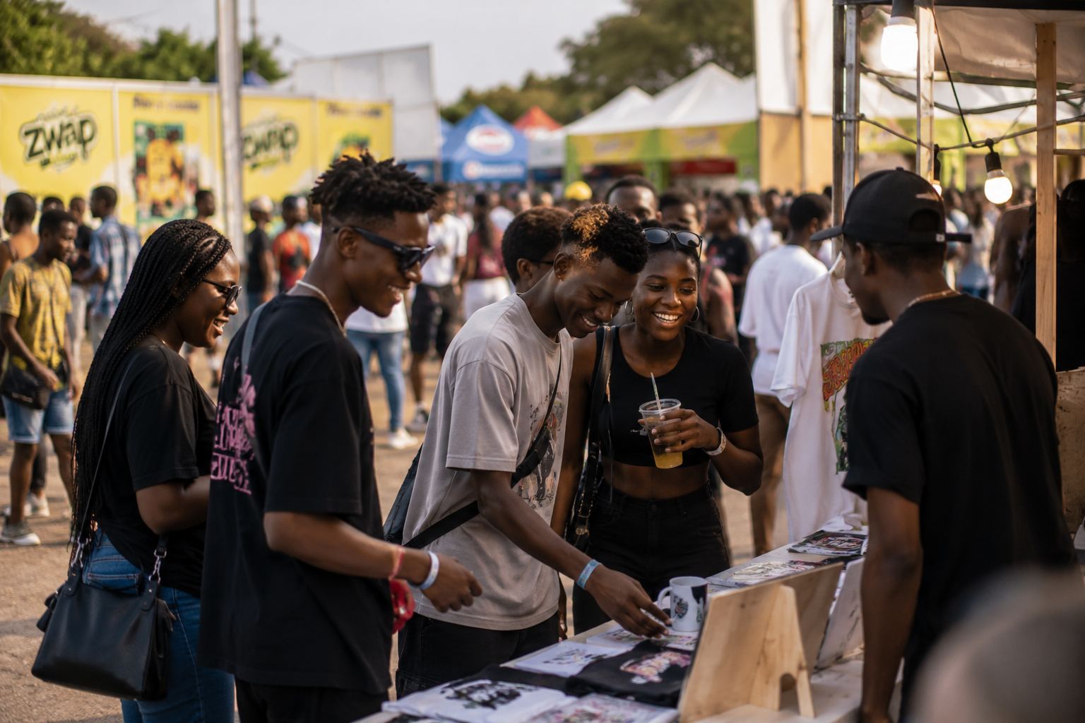 Stands et marché du festival
